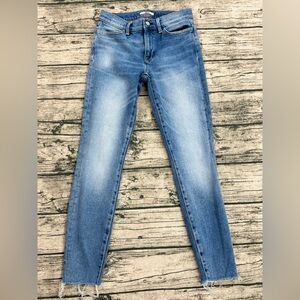 Tommy Hilfiger Blue Denim Jean Leggings, Distressed Hem Line, Women's Size 2